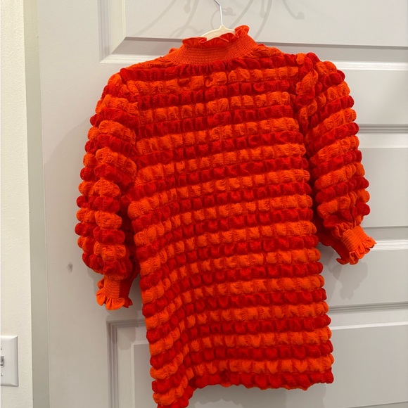 English Factory Orange/Red Ruffled top - Picture 3 of 3
